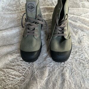 Palladium Green and Black High-Top Sneakers